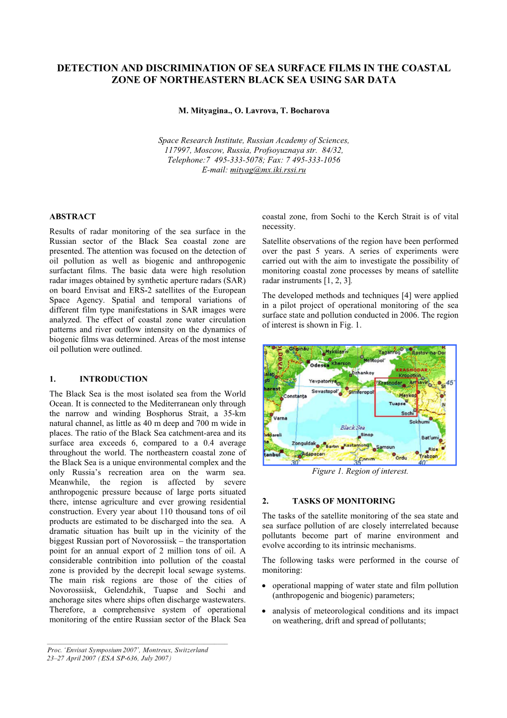 Detection and Discrimination of Sea Surface Films in the Coastal Zone of Northeastern Black Sea Using Sar Data