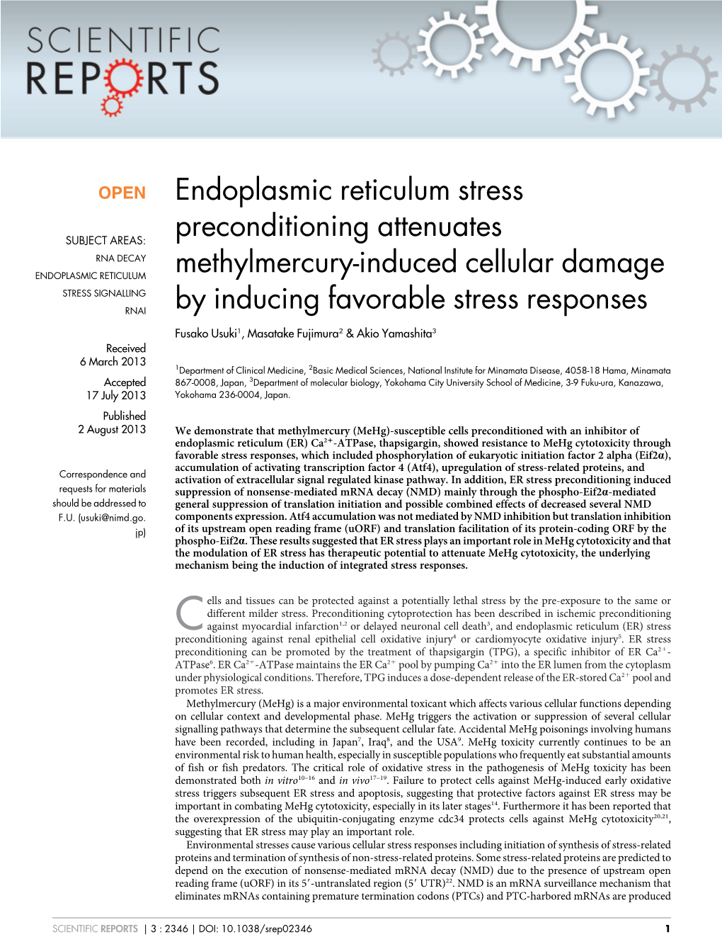 Endoplasmic Reticulum Stress Preconditioning Attenuates