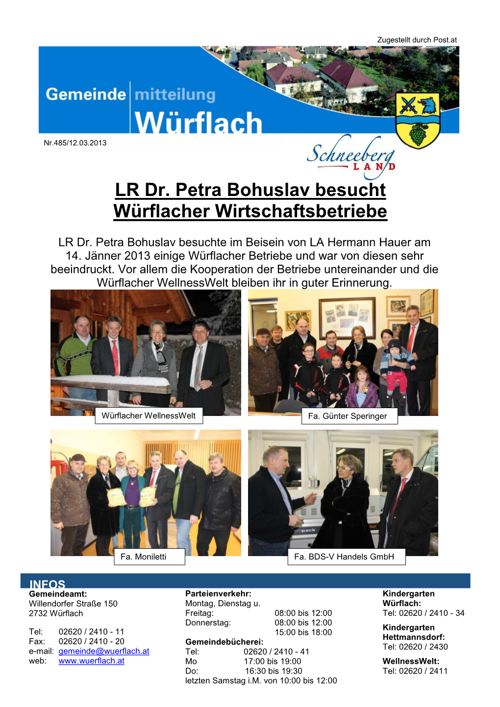 LR Dr. Petra Bohuslav Besucht Würflacher Wirtschaftsbetriebe