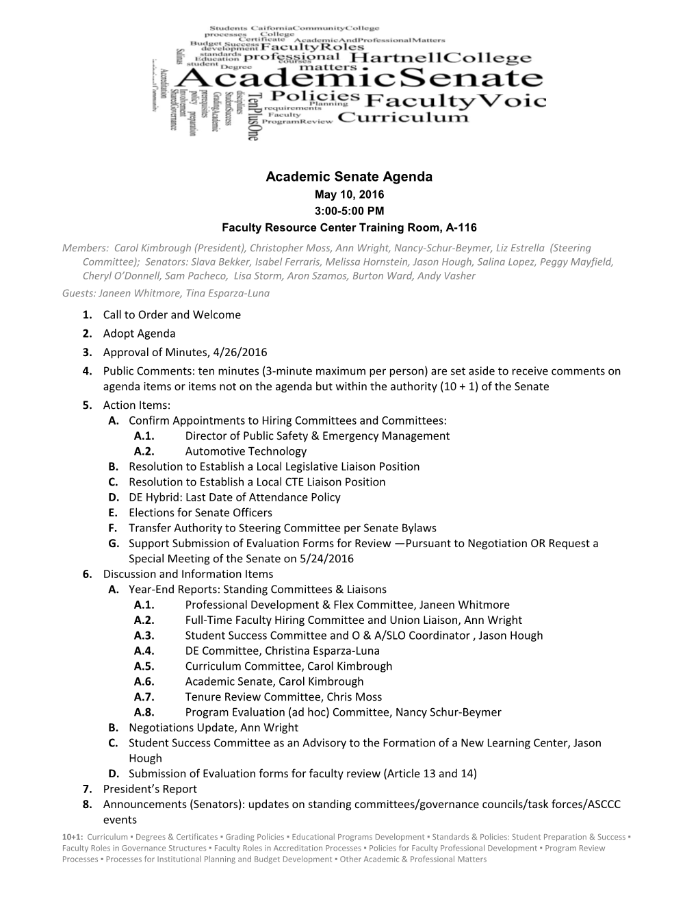 Academic Senate Agenda s1