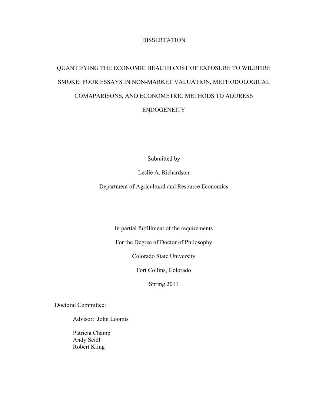 Dissertation Quantifying the Economic