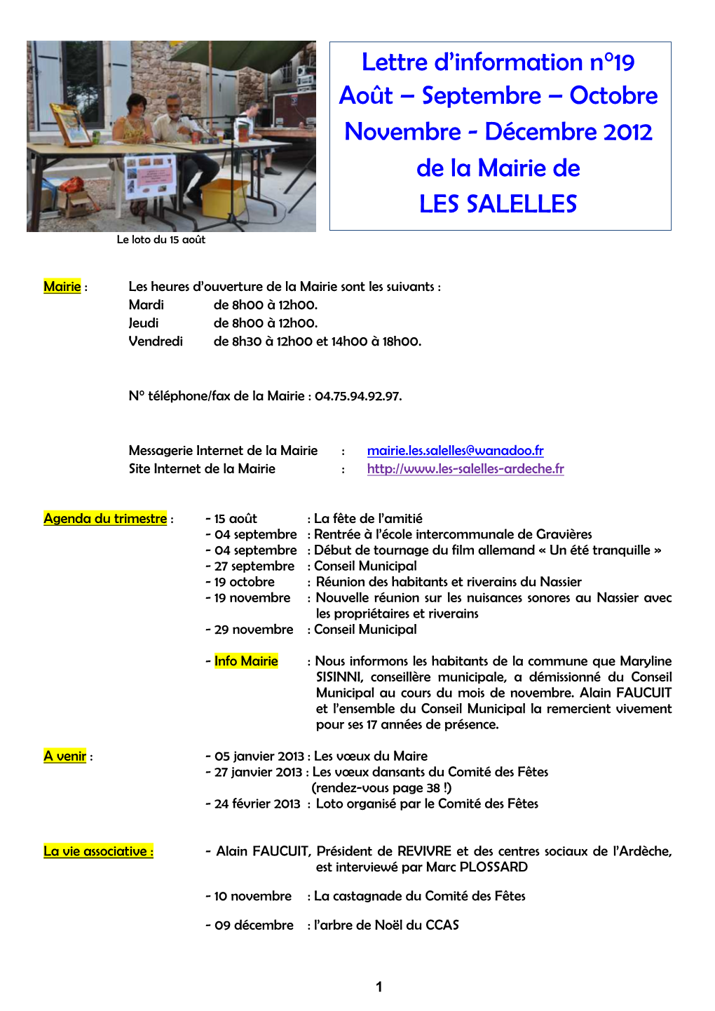 Lettre D'information De La Mairie De