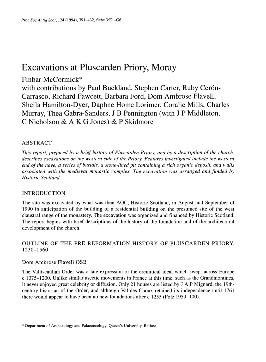 Excavations at Pluscarden Priory, Moray