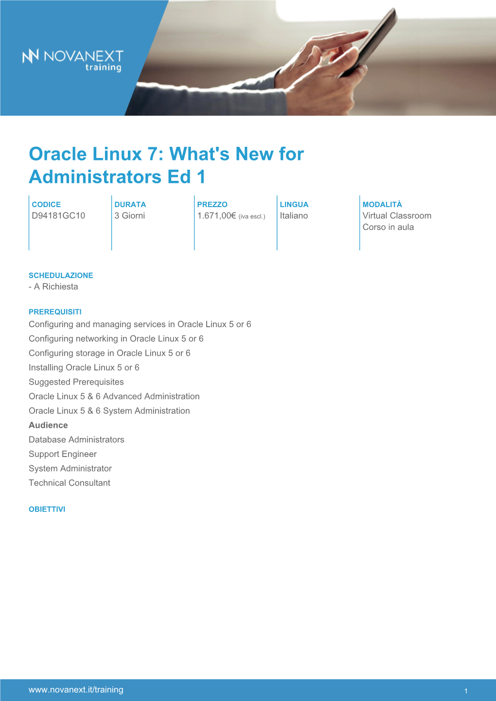 Oracle Linux 7: What's New for Administrators Ed 1