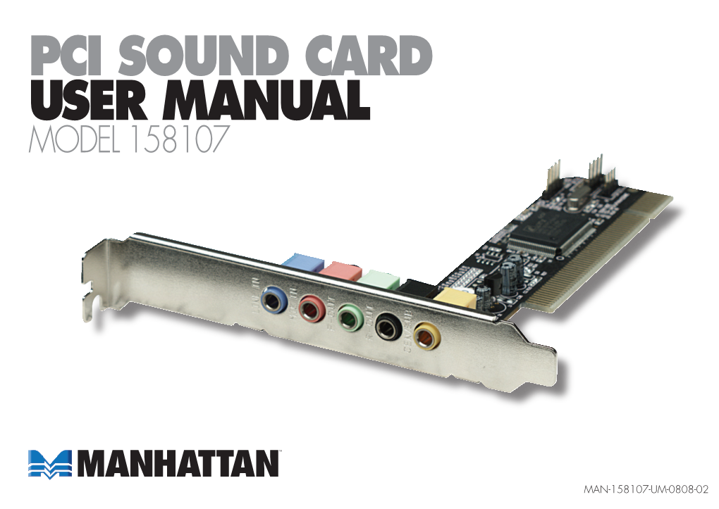 PCI Sound Card USER MANUAL MODEL 158107