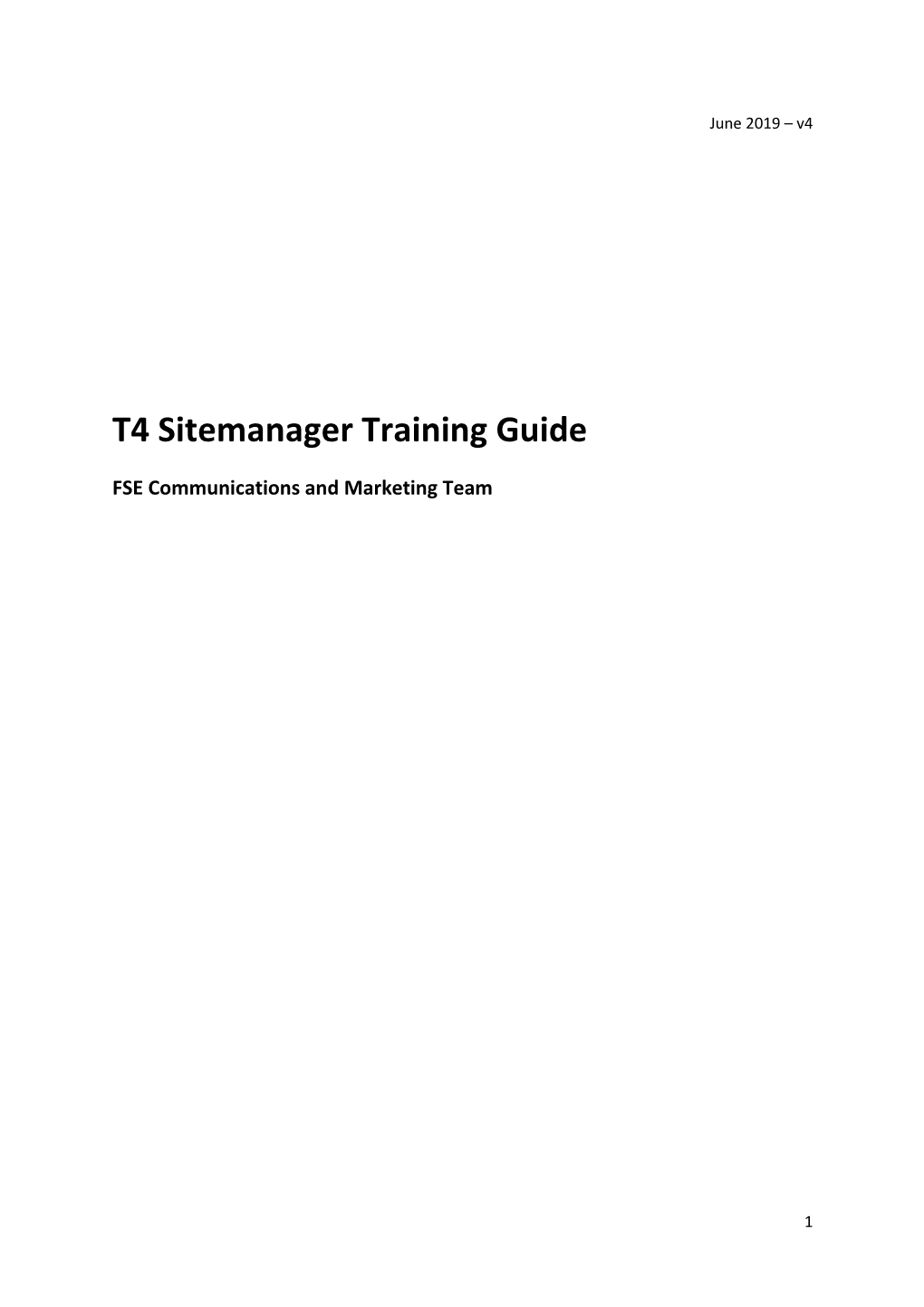 T4 Sitemanager Training Guide