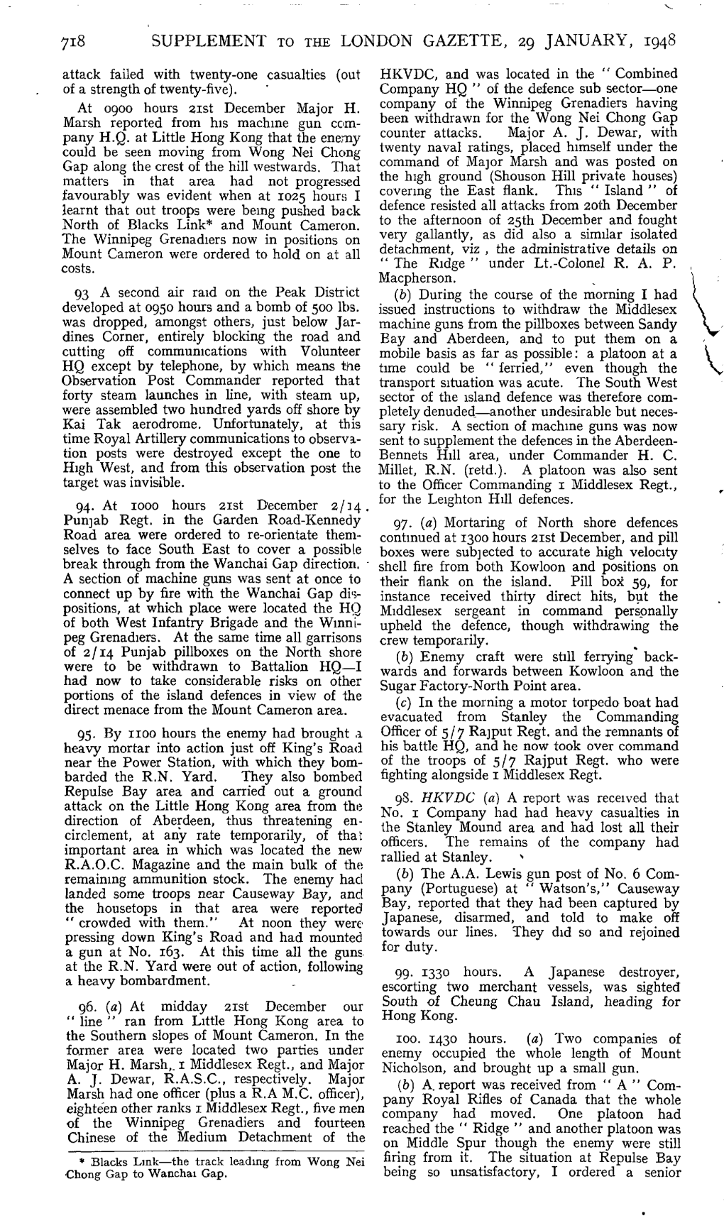 718 Supplement to the London Gazette, 29 January, 1948