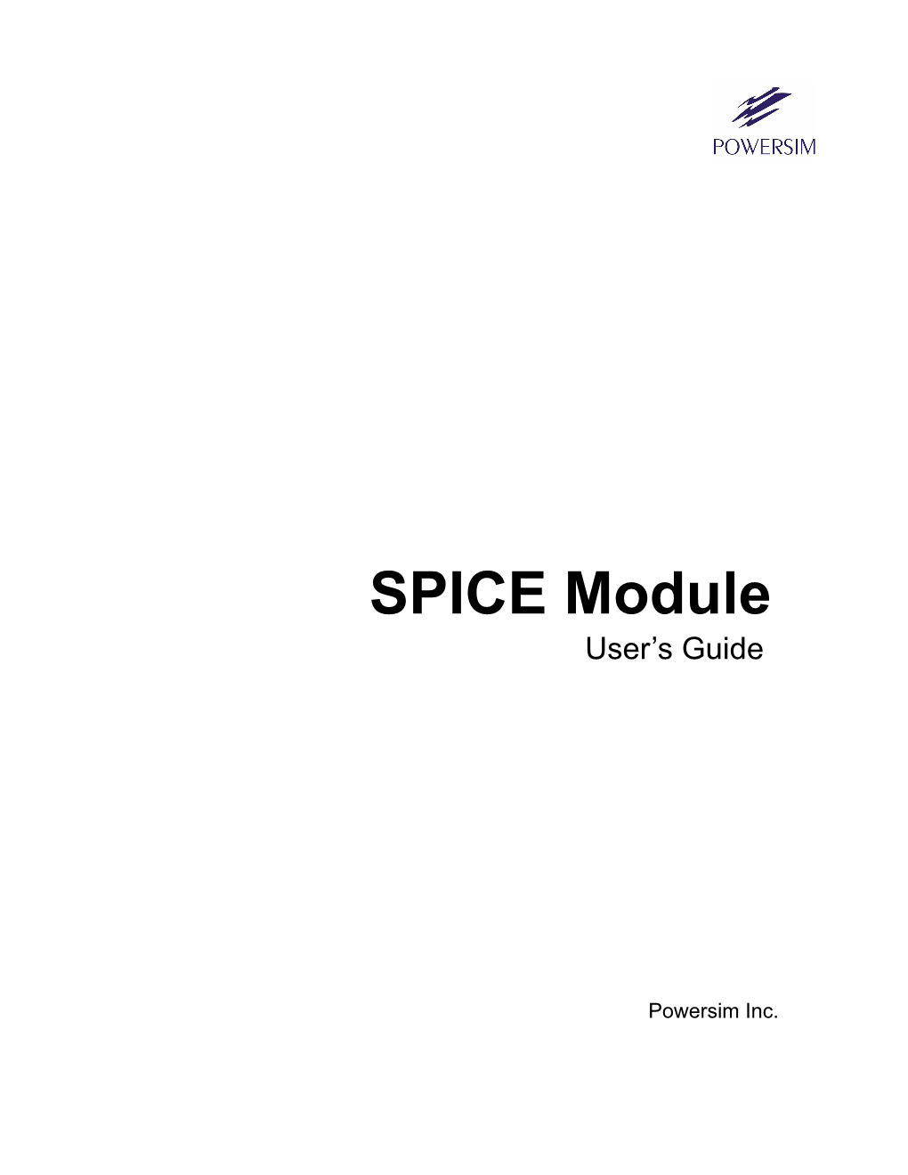 SPICE Module User’S Guide