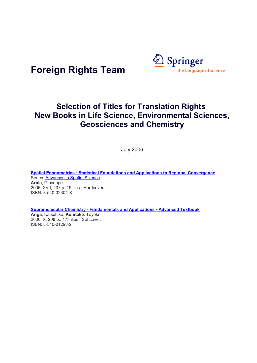 Foreign Rights Team