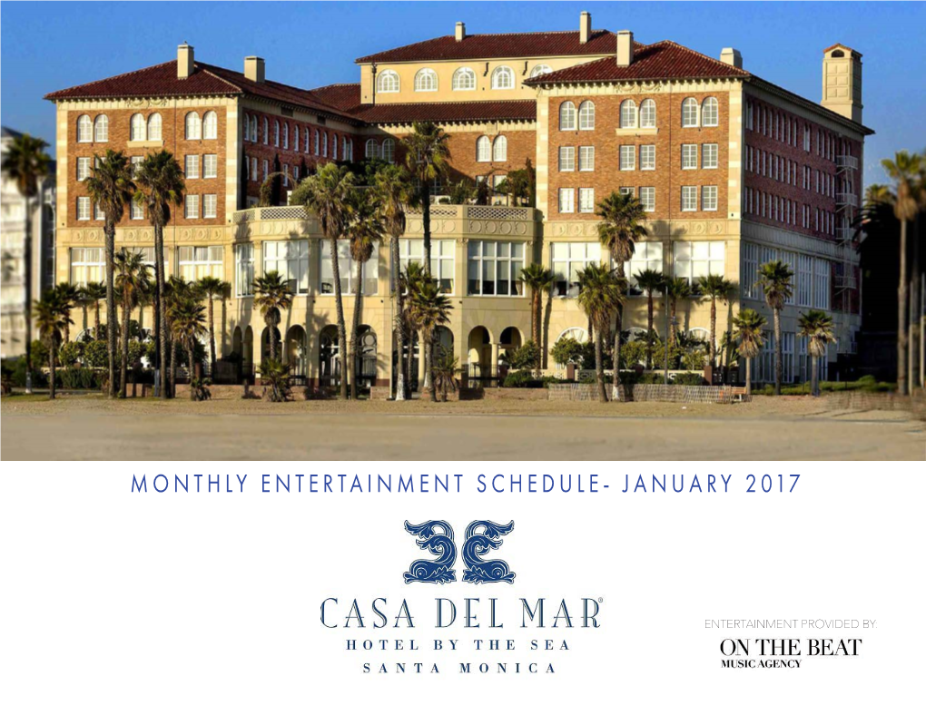 Monthly Entertainment Schedule- January 2017