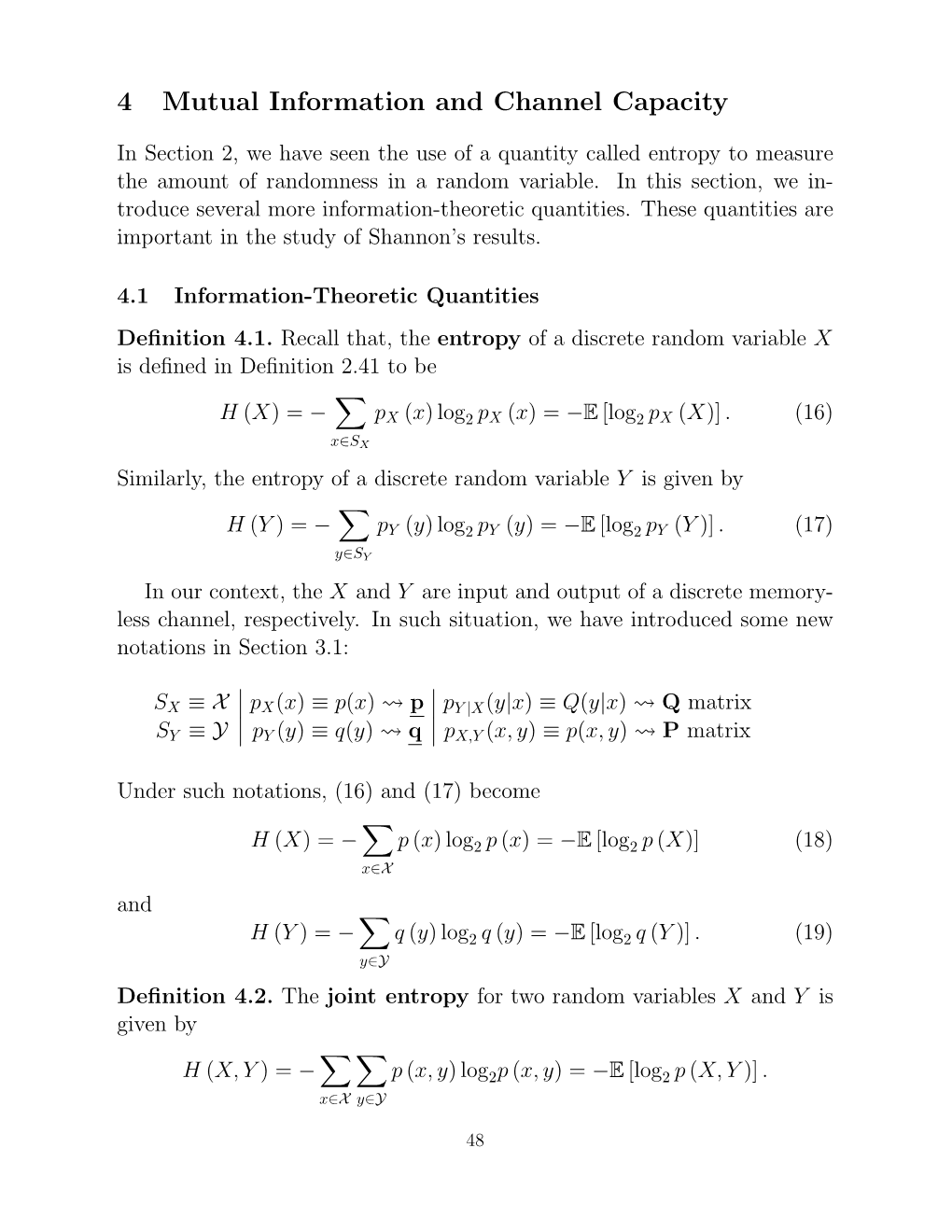 Mutual Information and Channel Capacity