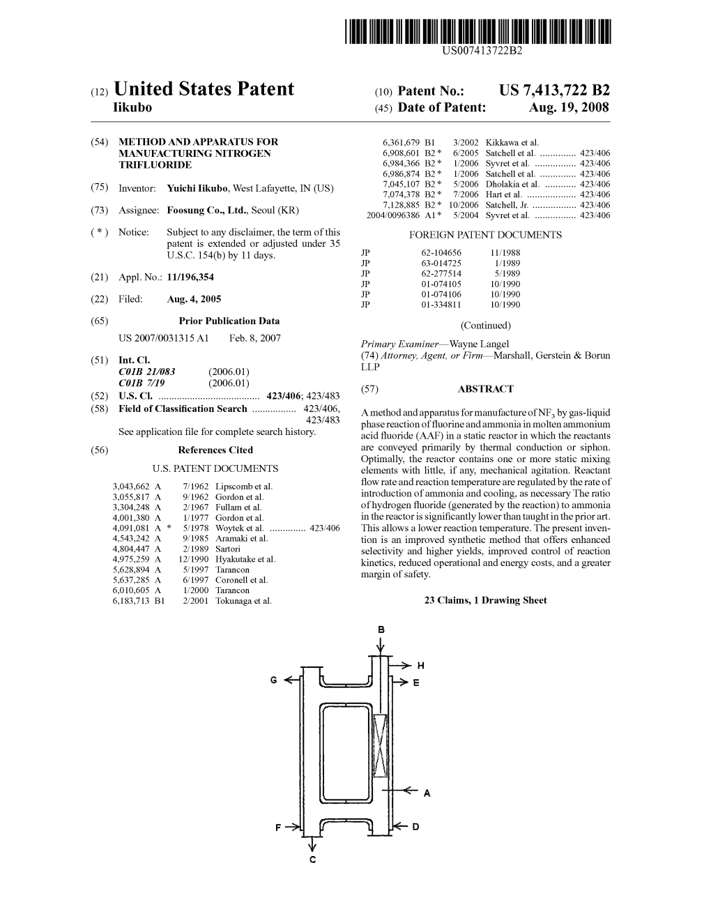 (12) United States Patent (10) Patent No.: US 7413,722 B2 Ikubo (45) Date of Patent: Aug