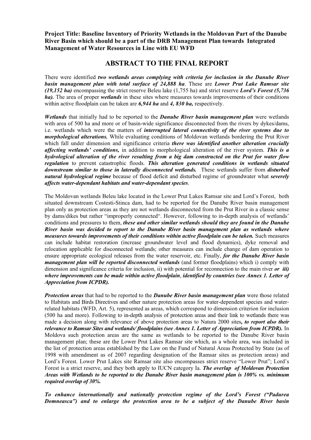 Abstract of the Final Report (PDF)