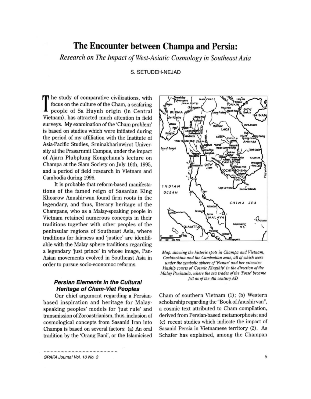 The Encounter Between Champa and Persia: Research on the Impact of West-Asiatic Cosmology in Southeast Asia