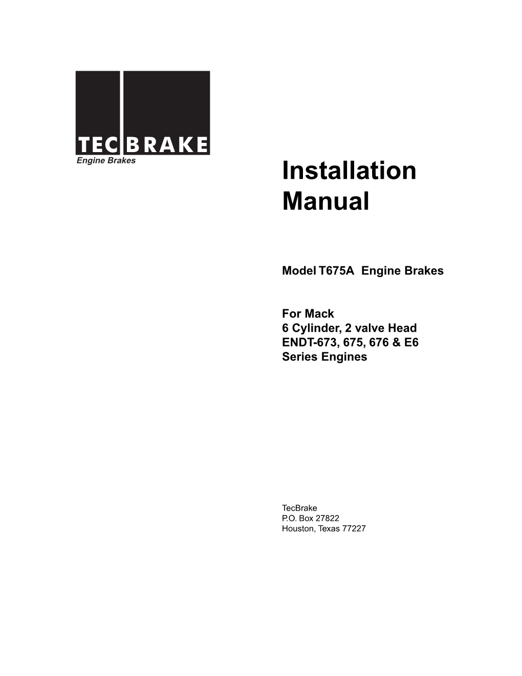 Installation Manual