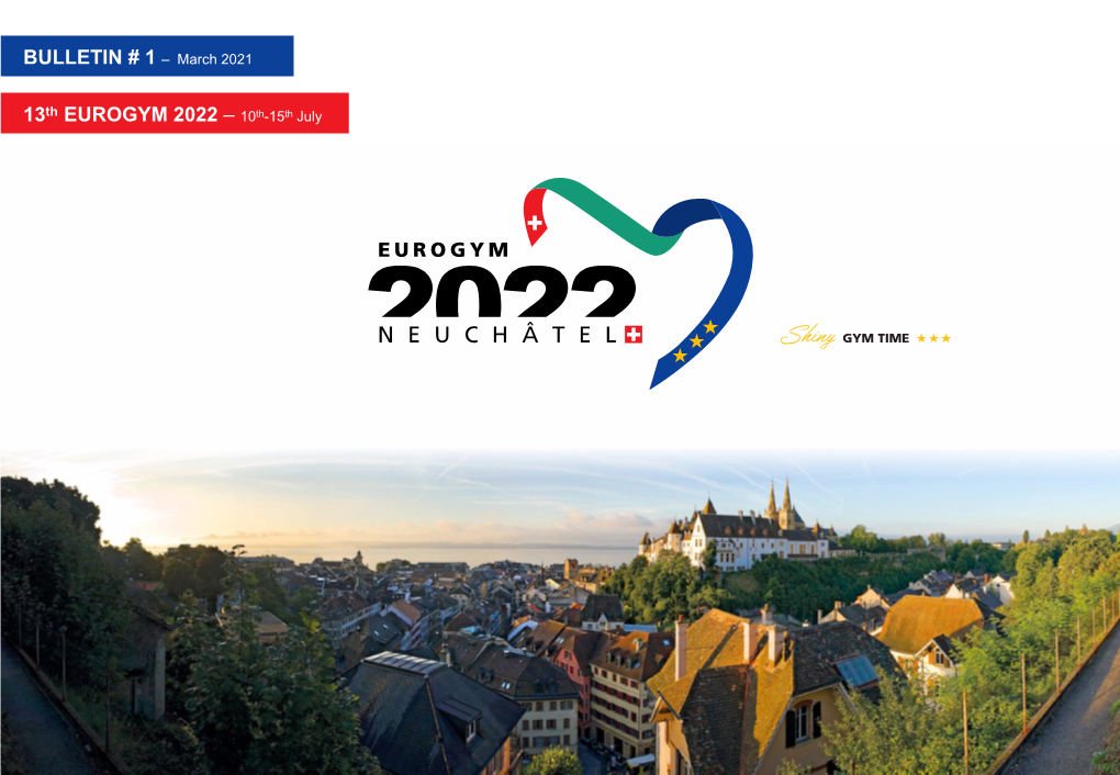 13Th EUROGYM 2022 – 10Th-15Th July TABLE of CONTENTS