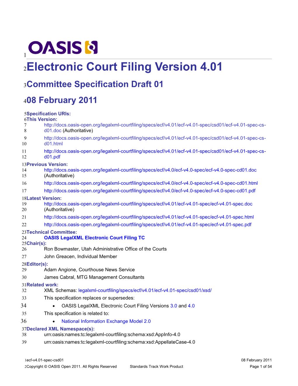 Electronic Court Filing Version 4.01