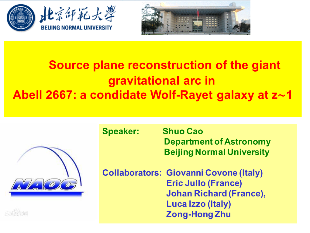 Source Plane Reconstruction of the Giant Gravitational Arc in Abell 2667: a Condidate Wolf-Rayet Galaxy at Z∼1