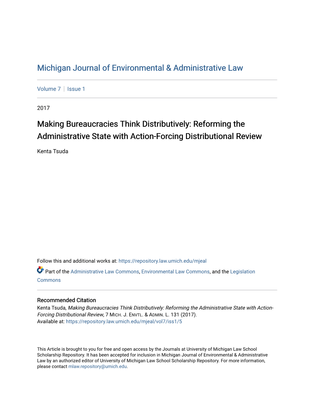 Making Bureaucracies Think Distributively: Reforming the Administrative State with Action-Forcing Distributional Review