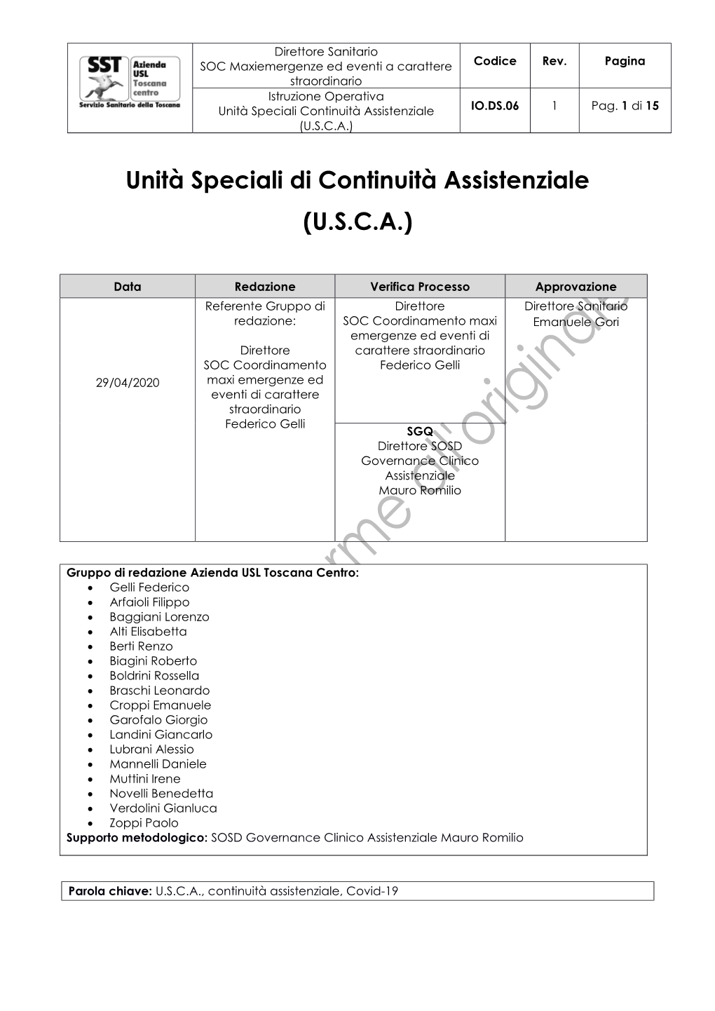 Unità Speciali Di Continuità Assistenziale (U.S.C.A.)