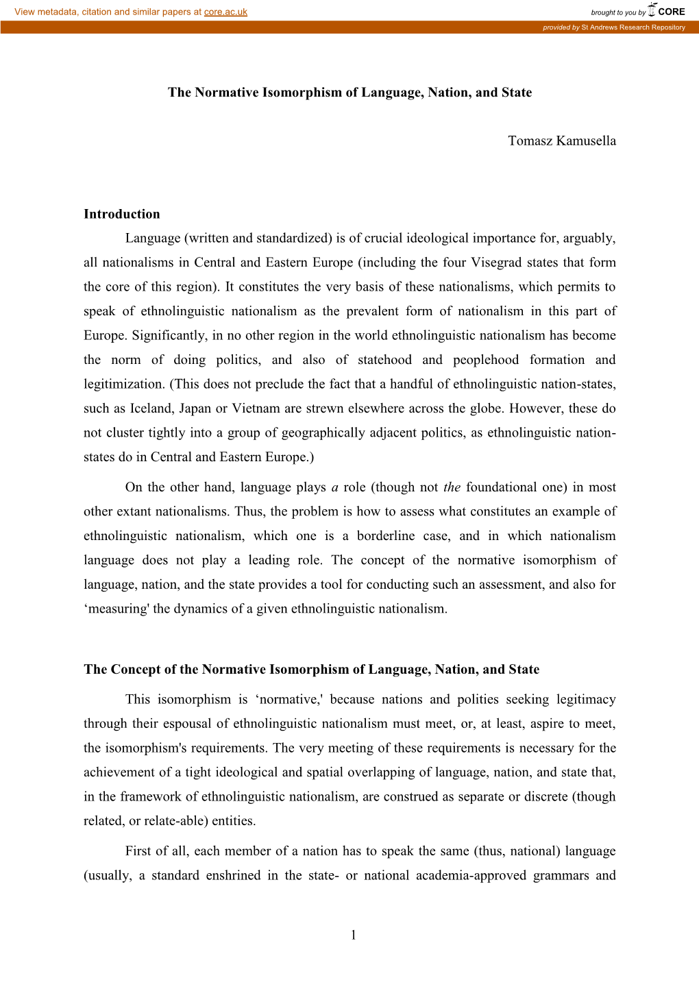 Isomorphism of Language, Nation and State”, in Hara, K