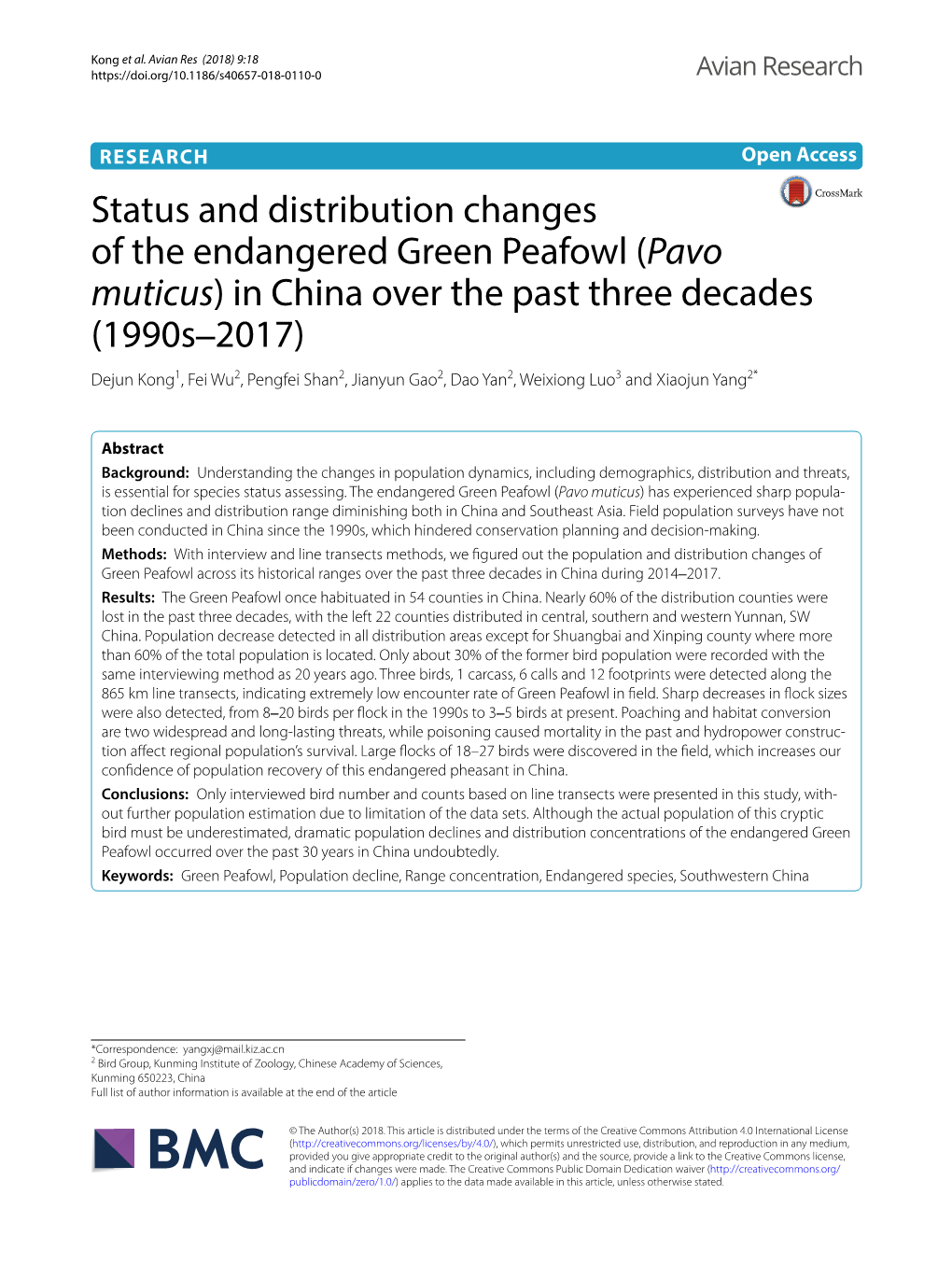 Status and Distribution Changes of the Endangered