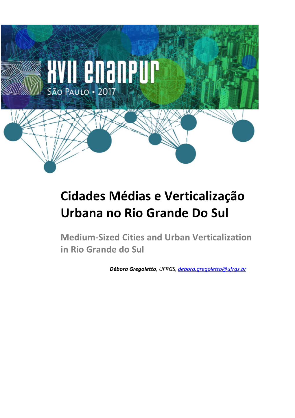 Cidades Médias E Verticalização Urbana No Rio Grande Do Sul