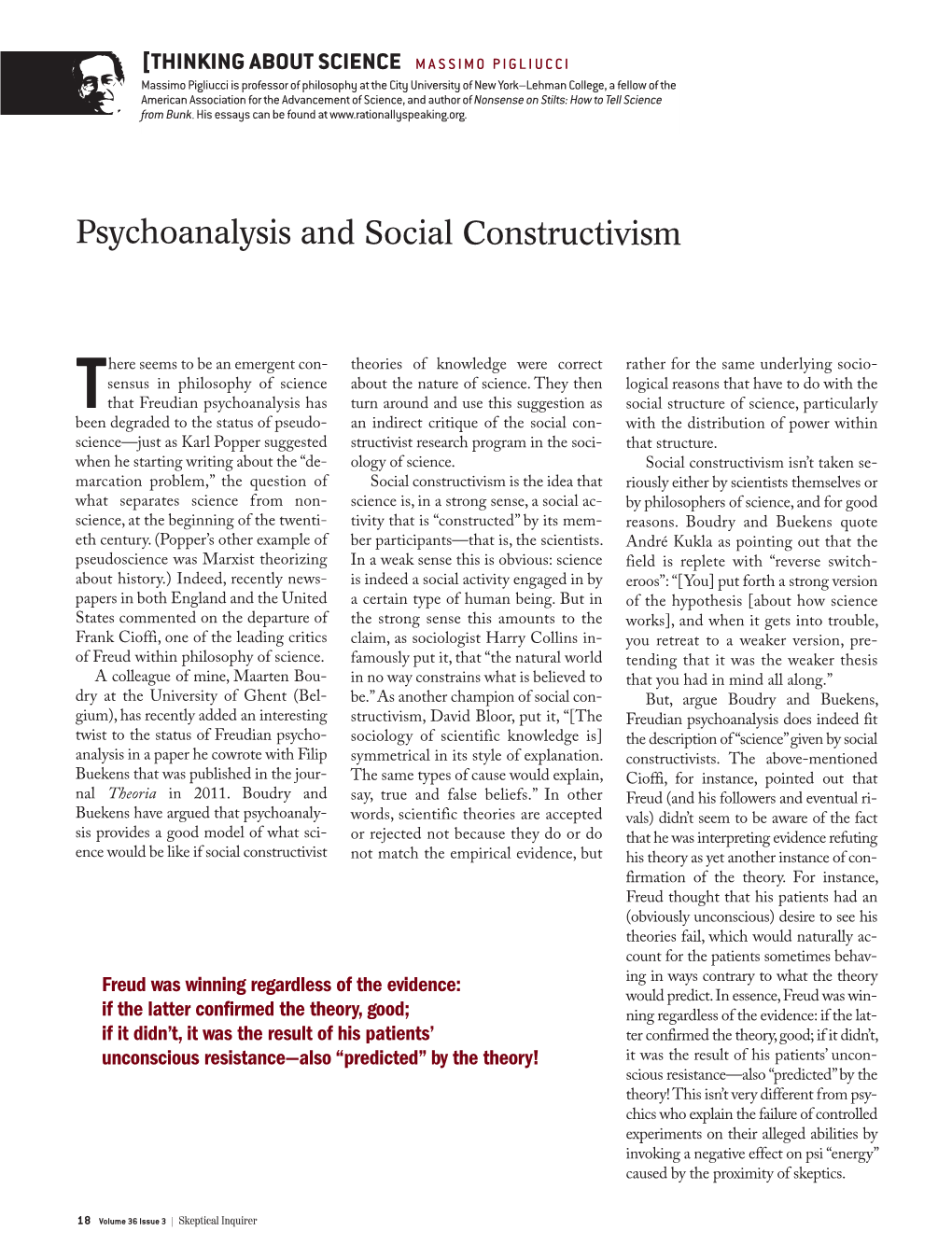 Psychoanalysis and Social Constructivism