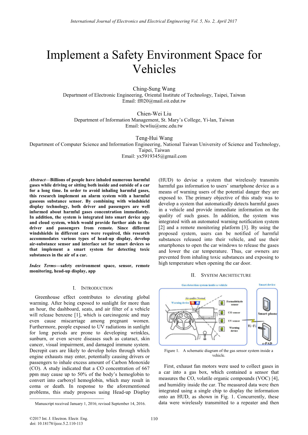 Implement a Safety Environment Space for Vehicles