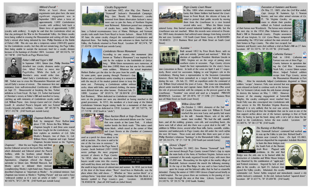 Civil War Historical Driving Tour Brochure Draft