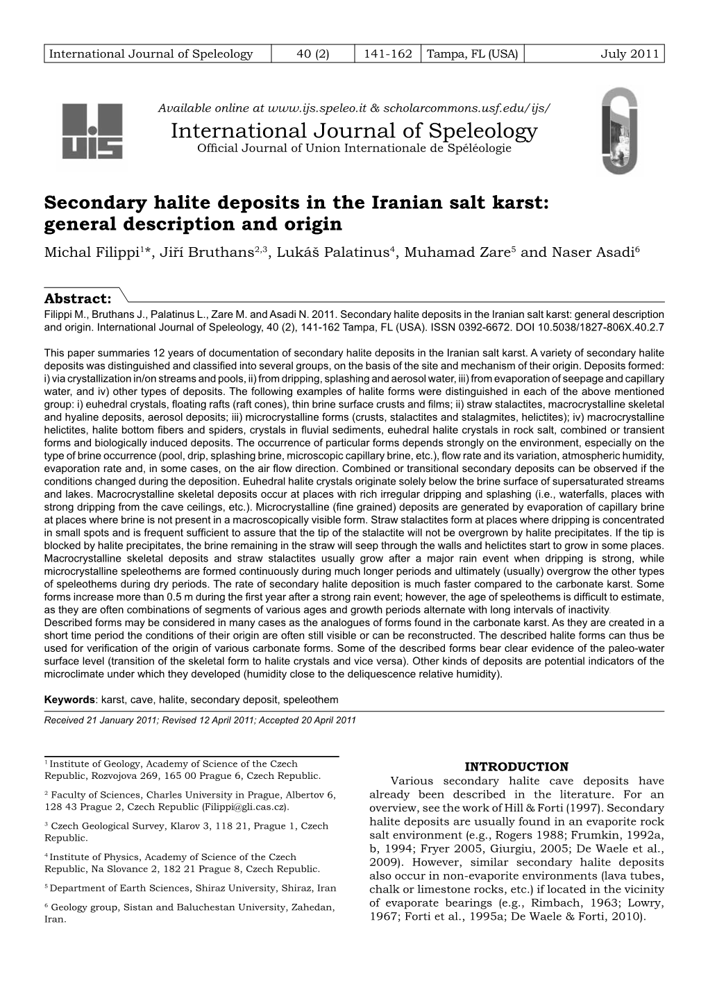 Secondary Halite Deposits in the Iranian