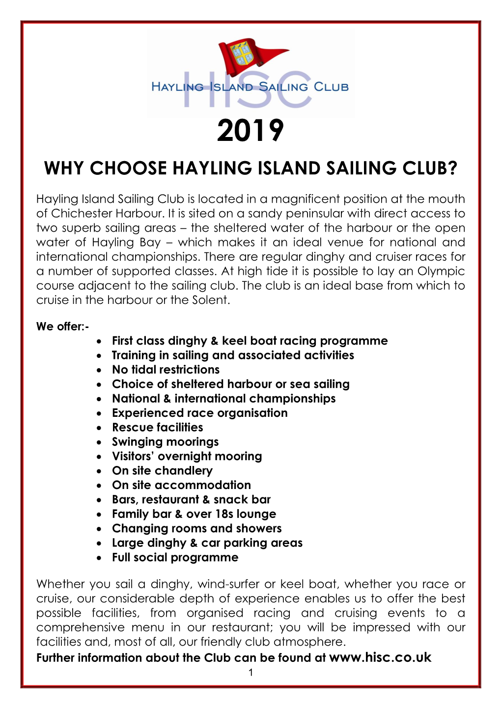 Why Choose Hayling Island Sailing Club?