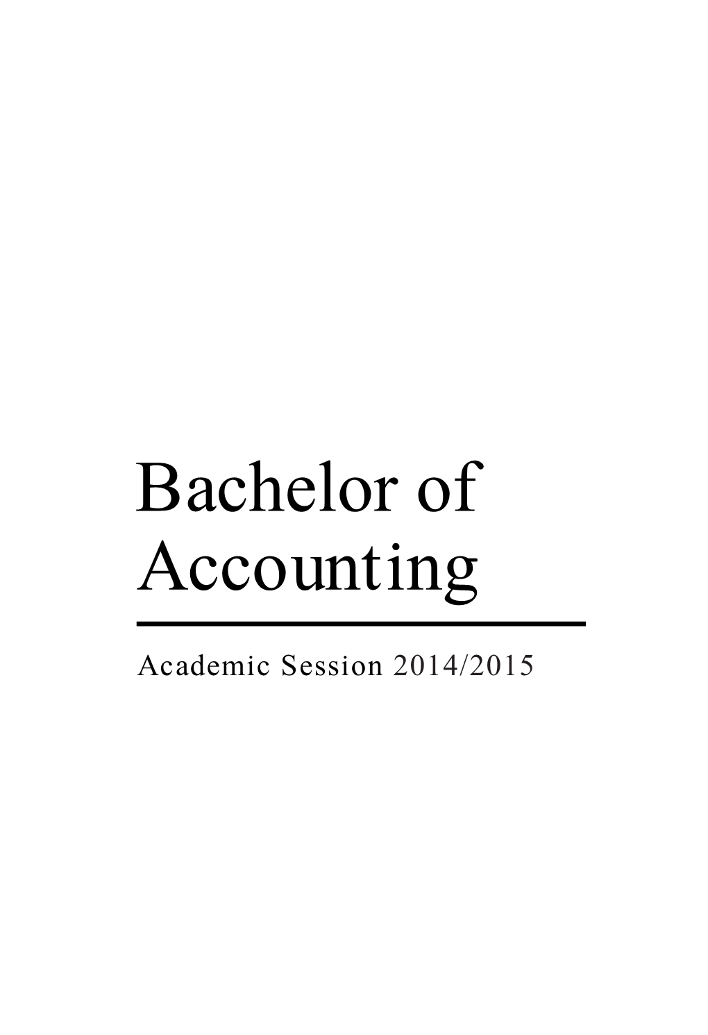 Bachelor of Accounting