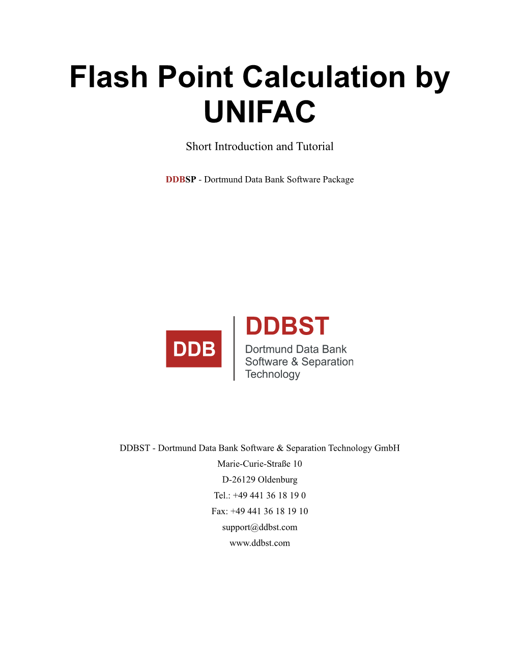 Flash Point Calculation by UNIFAC