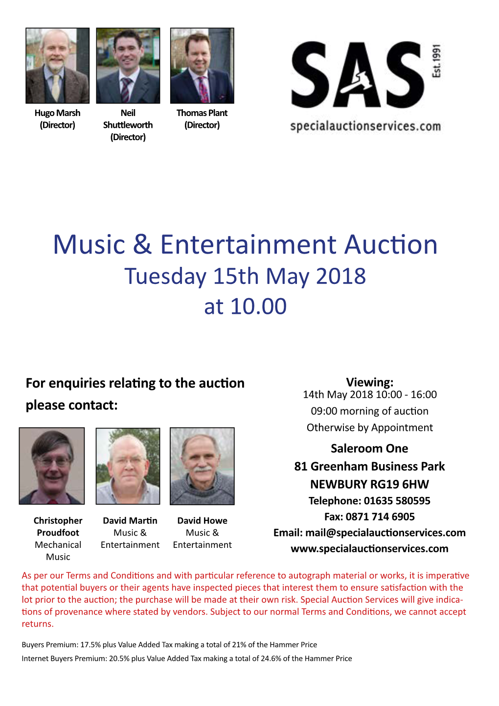 Music & Entertainment Auction