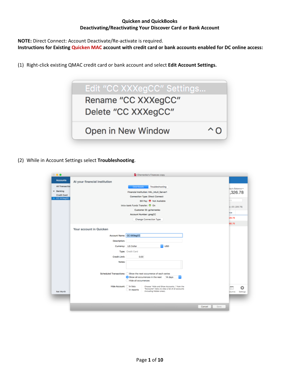 Direct Connect: Account Deactivate/Re-Activate Is Required