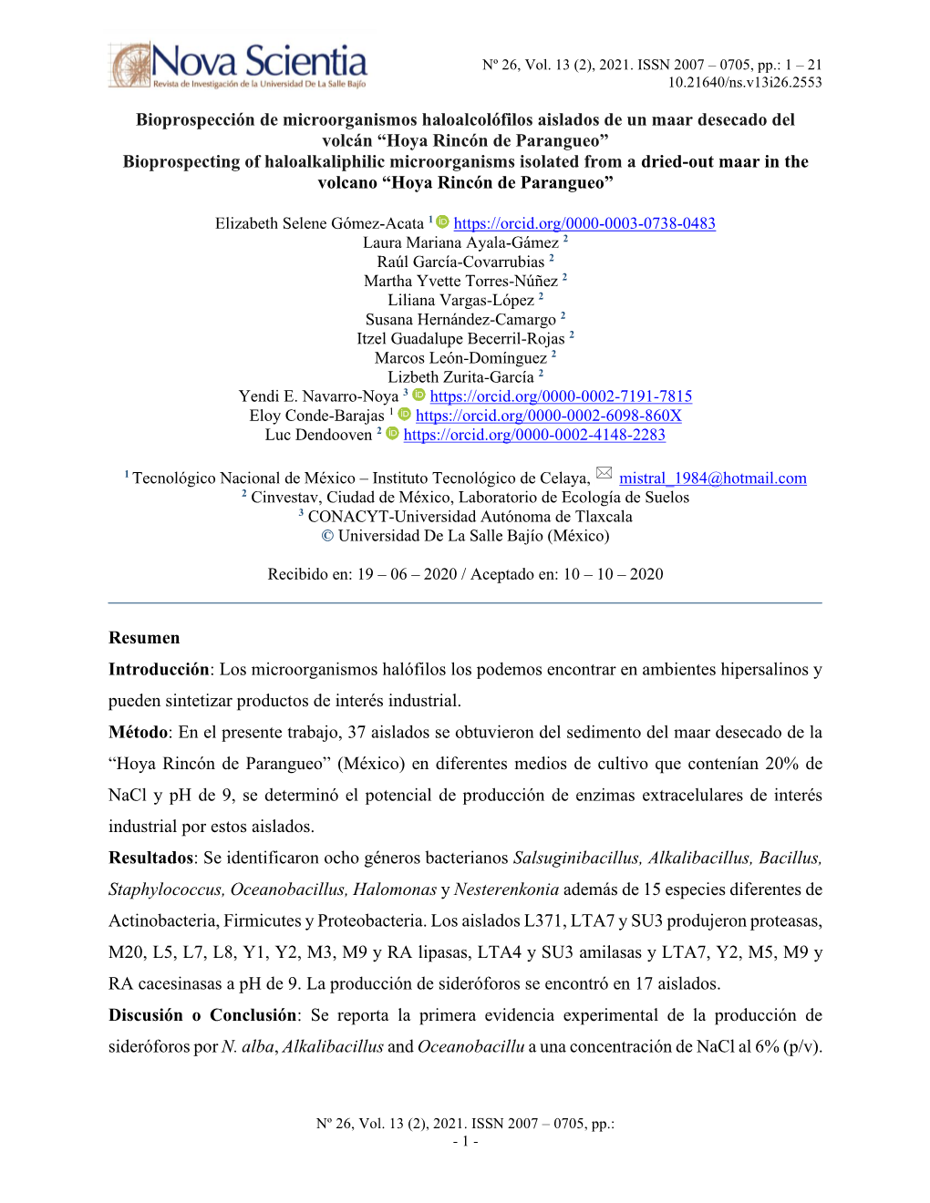 “Hoya Rincón De Parangueo” Bioprospecting of Haloalkaliphilic Microorganisms Isolated from a Dried-Out Maar in the Volcano “Hoya Rincón De Parangueo”