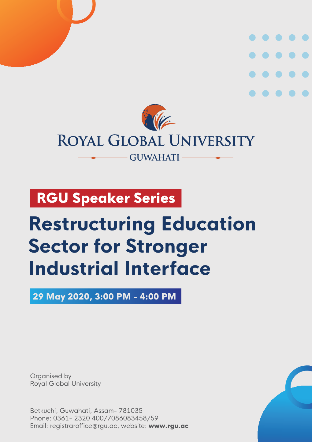 RGU Speaker Series Brochure 29Th