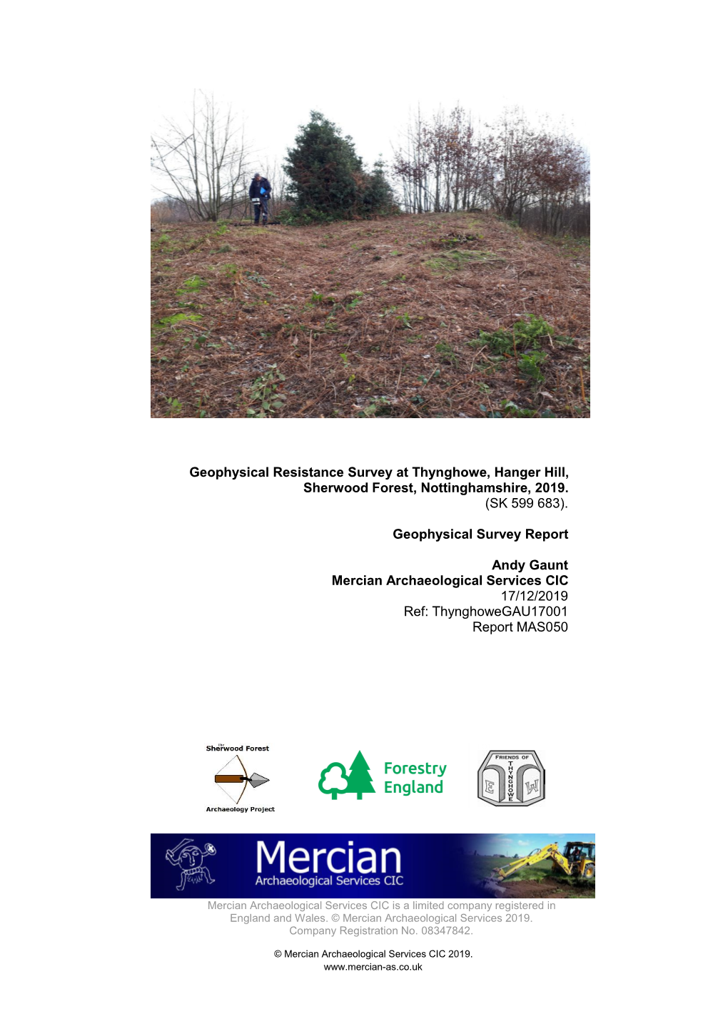 Geophysical Resistance Survey at Thynghowe, Hanger Hill, Sherwood Forest, Nottinghamshire, 2019