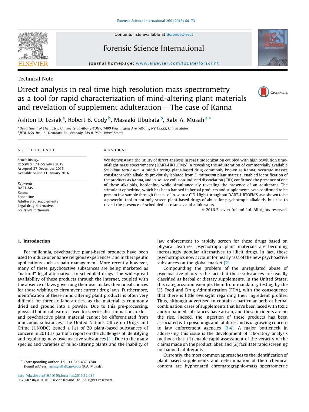 Direct Analysis in Real Time High Resolution Mass Spectrometry As A