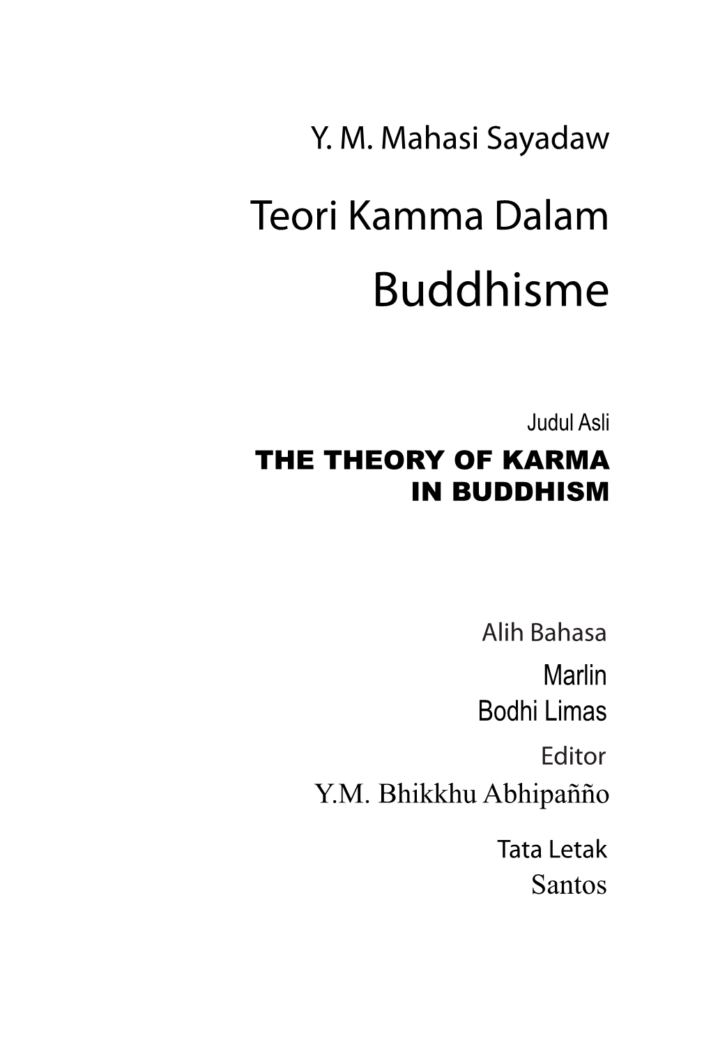 Teori Kamma Dalam Buddhisme