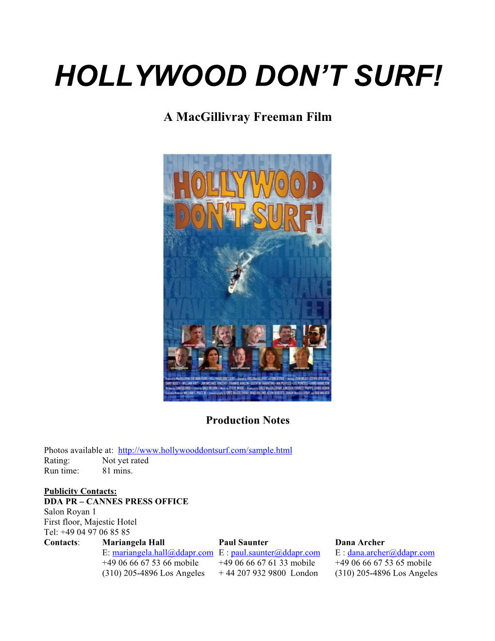 Hollywood Don't Surf!