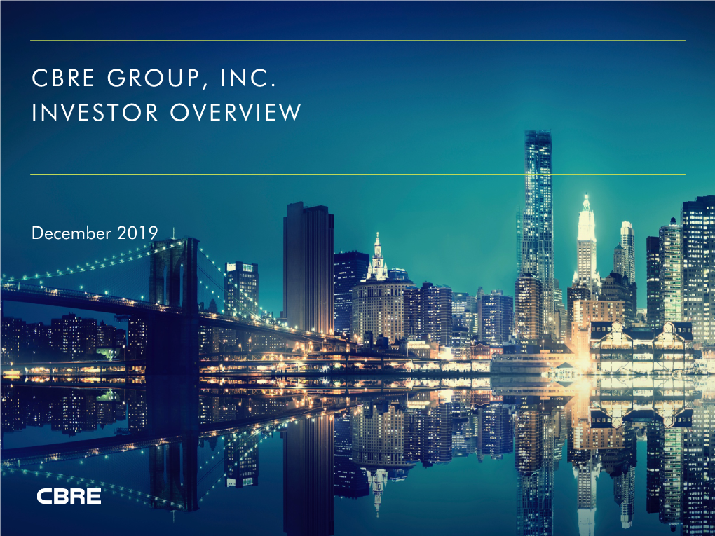 Cbre Group, Inc. Investor Overview