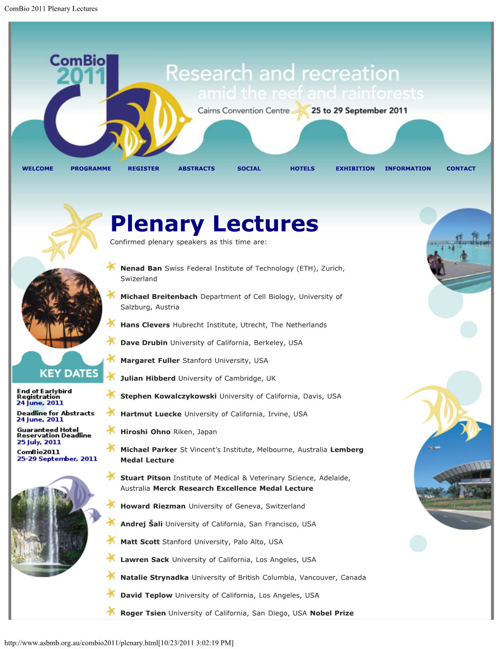 Combio 2011 Plenary Lectures