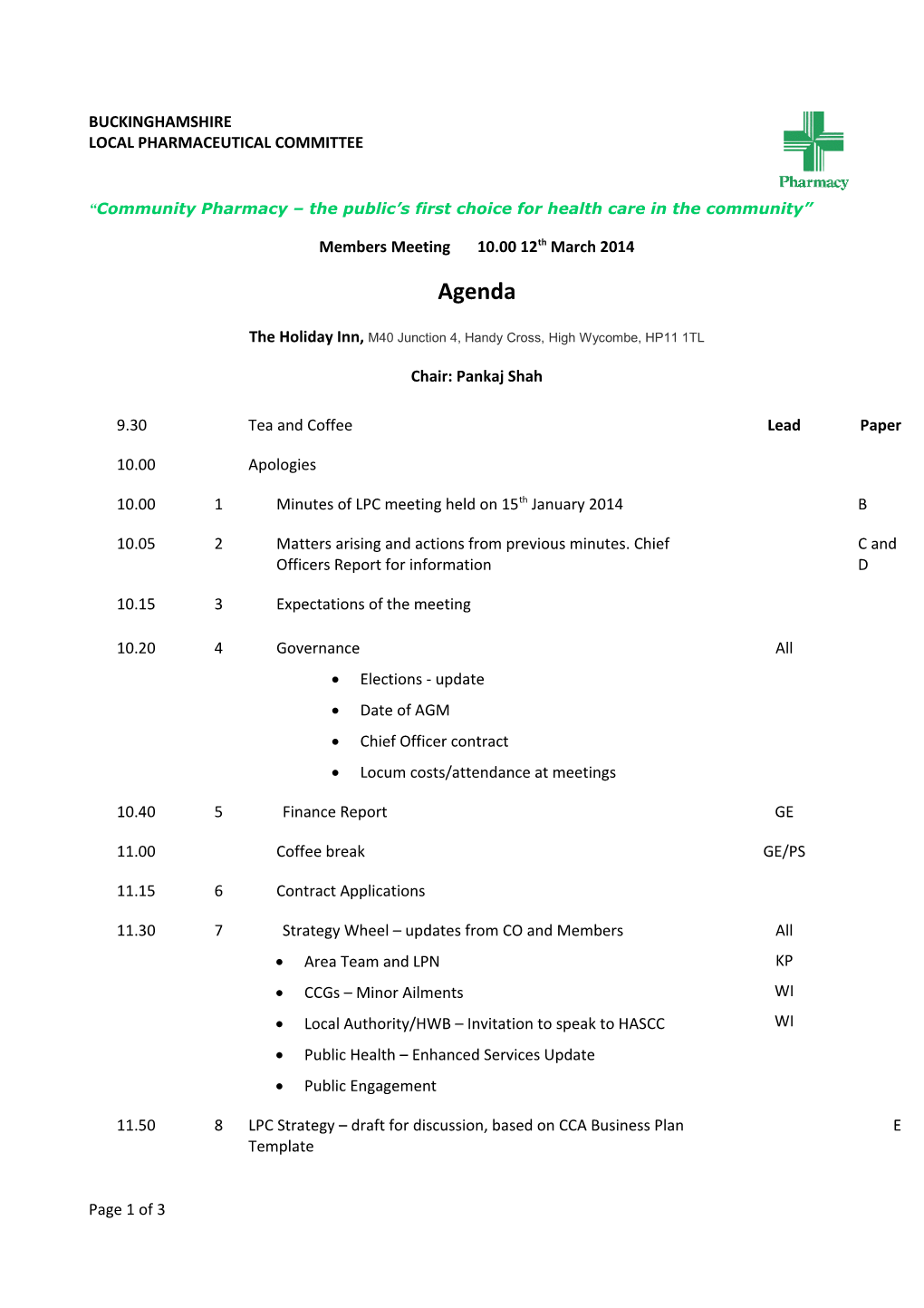 Buckinghamshire and Milton Keynes Local Pharmaceutical Committee