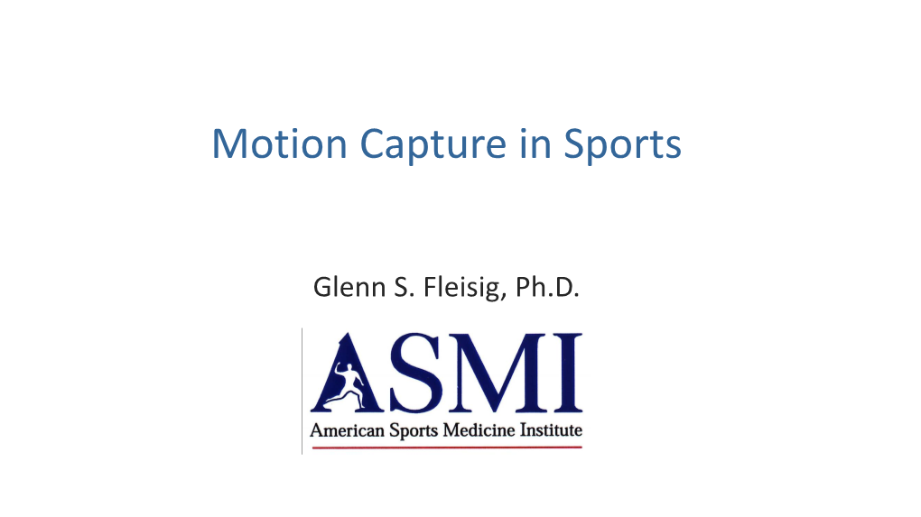 Motion Capture in Sports