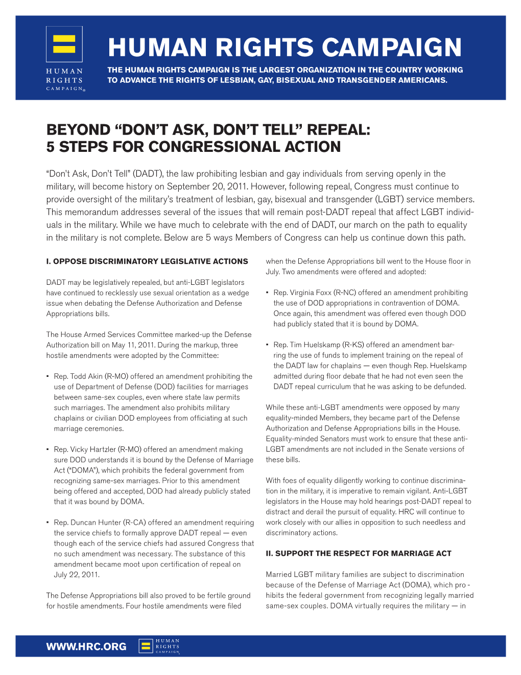 Repeal: 5 Steps for Congressional Action