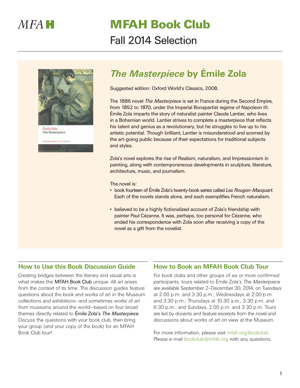 The Masterpiece by Émile Zola