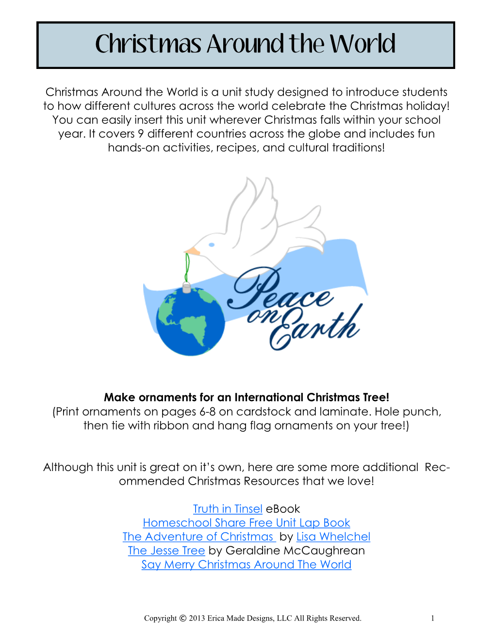 Christmas Around the World Is a Unit Study