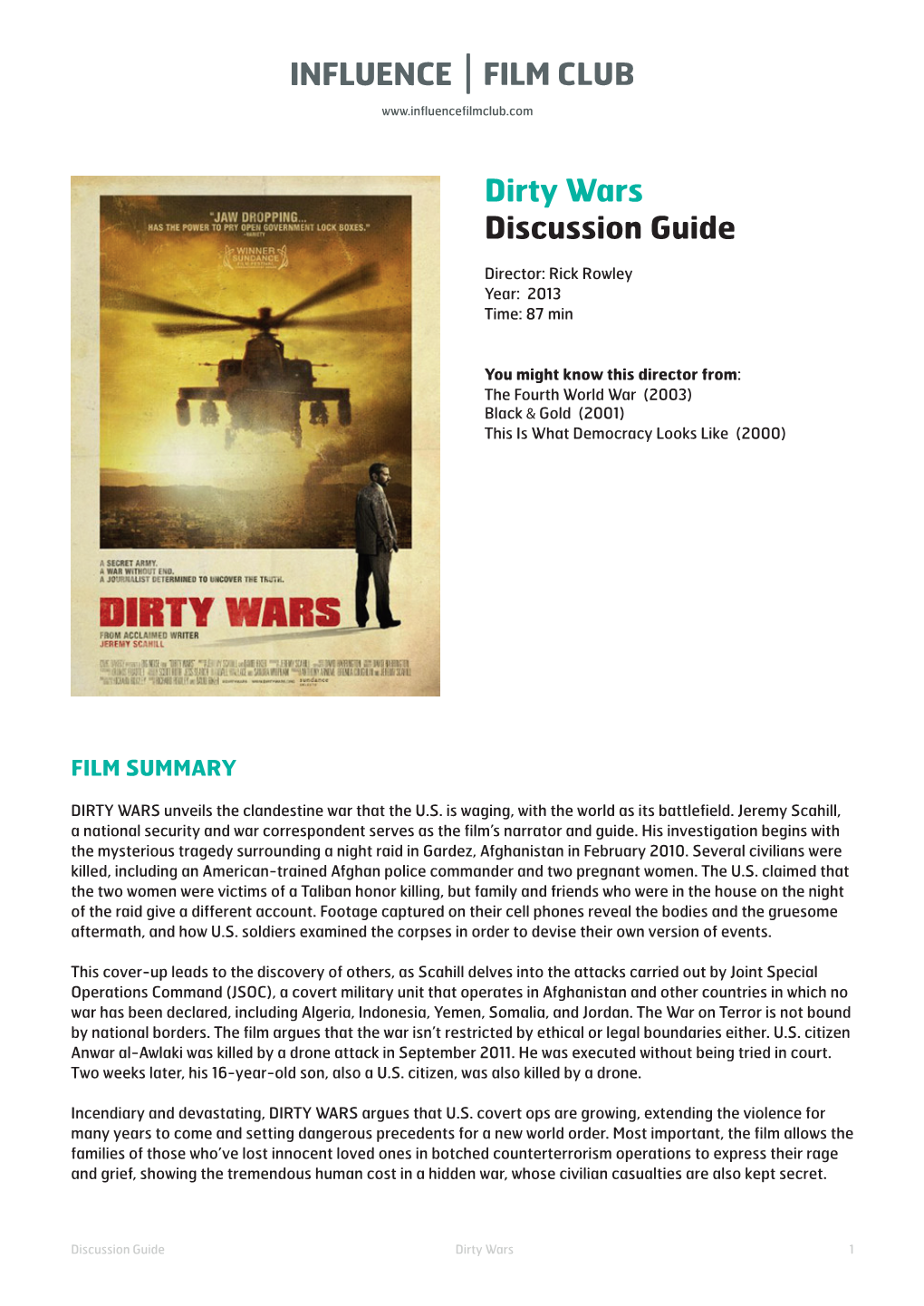 Dirty Wars Discussion Guide